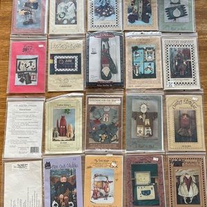 Vintage Pattern & Instructions Collection Primitive Country-Bunnies- Dolls Bears